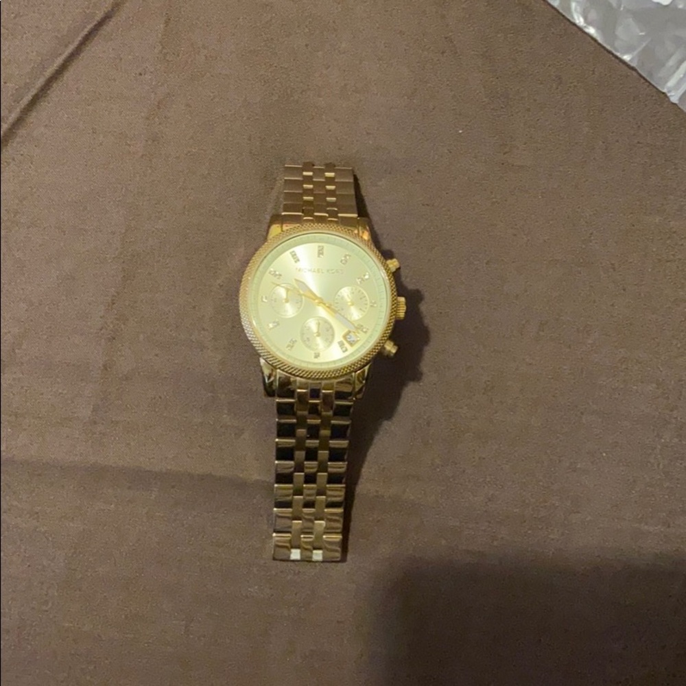 Michael knots fossil watch gold tone